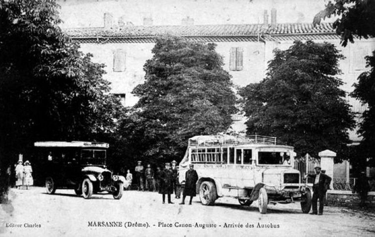 Arrivée des autobus à Marsanne en 1925
